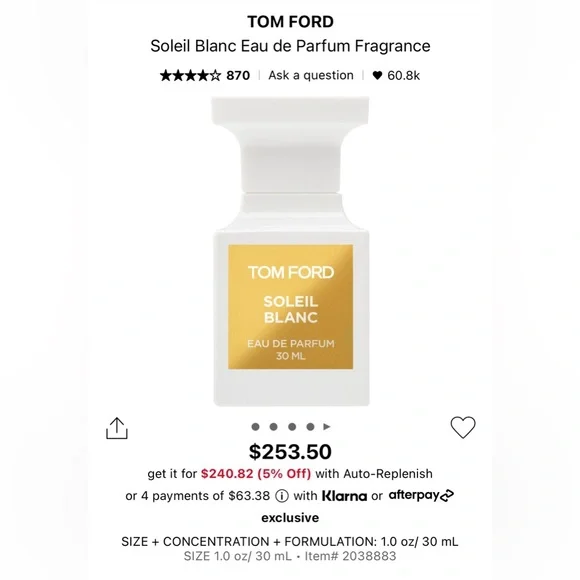 Tom Ford Soleil Blanc Mini 4ml - Picture 2 of 2